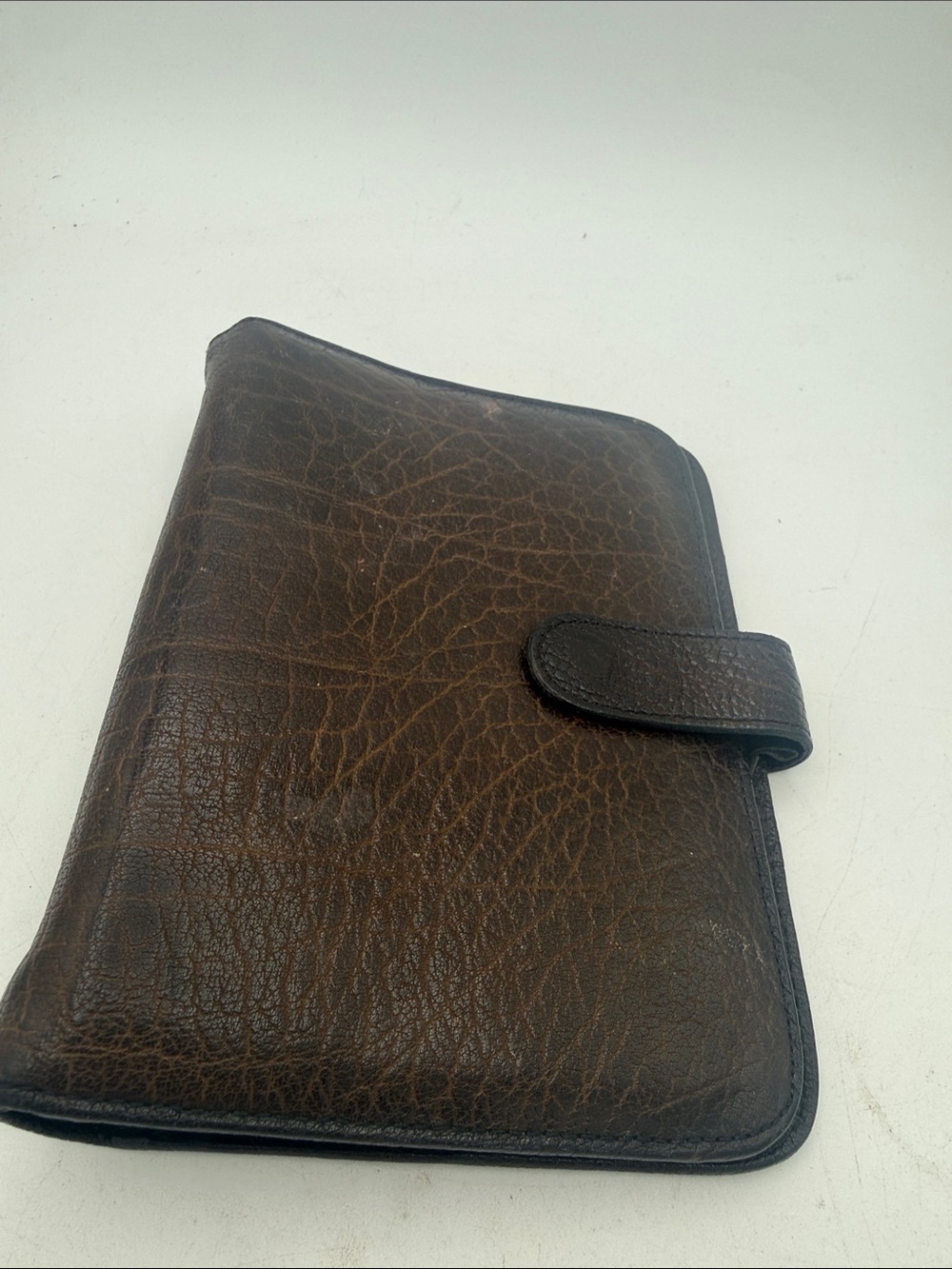 VTG Bosca water Buffalo pebbled leather 6 ring personal planner USA